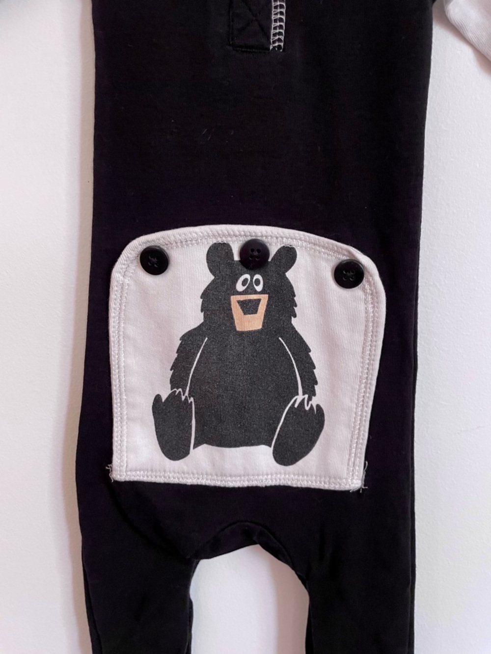NEW 🐻 Flapjack Baby Onesie Pajamas, Baby Bear Trap Door, Raglan Sleeve, Snaps - Picture 5 of 14